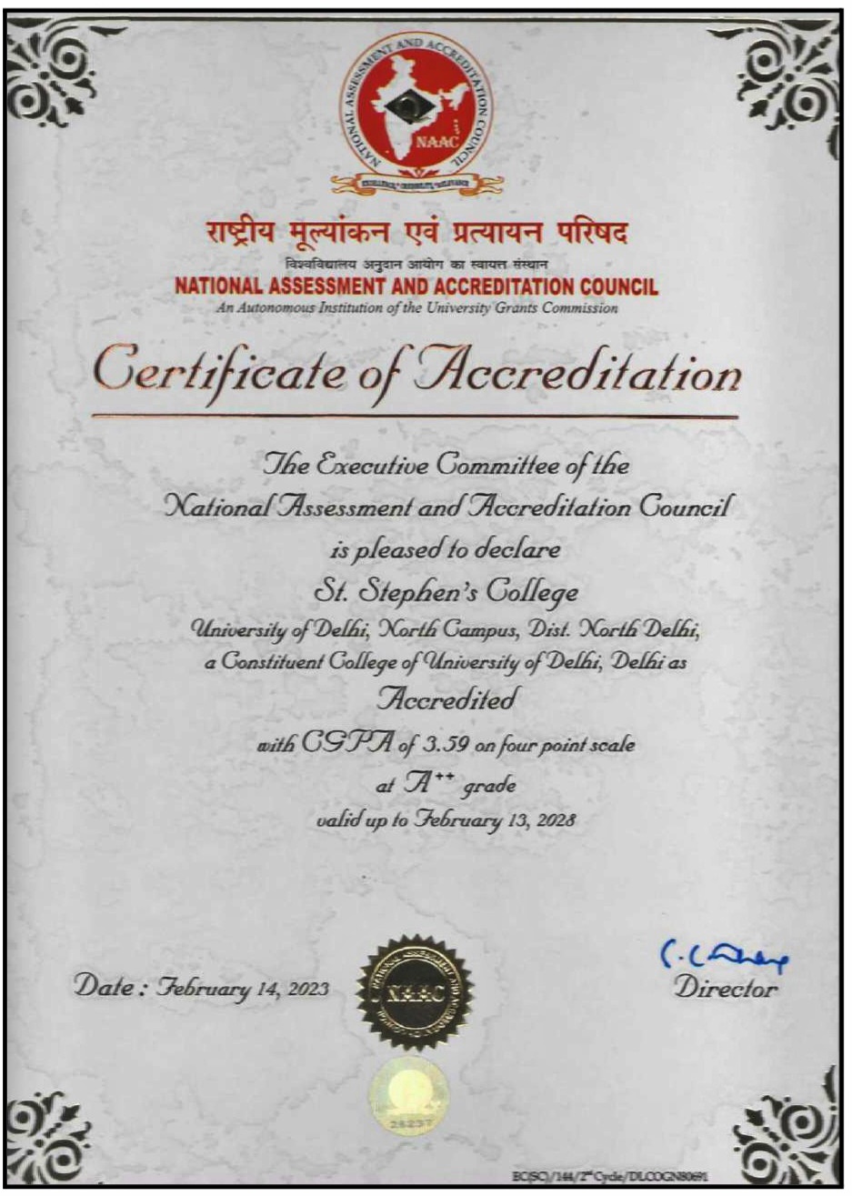 NAAC Accreditation Certificate