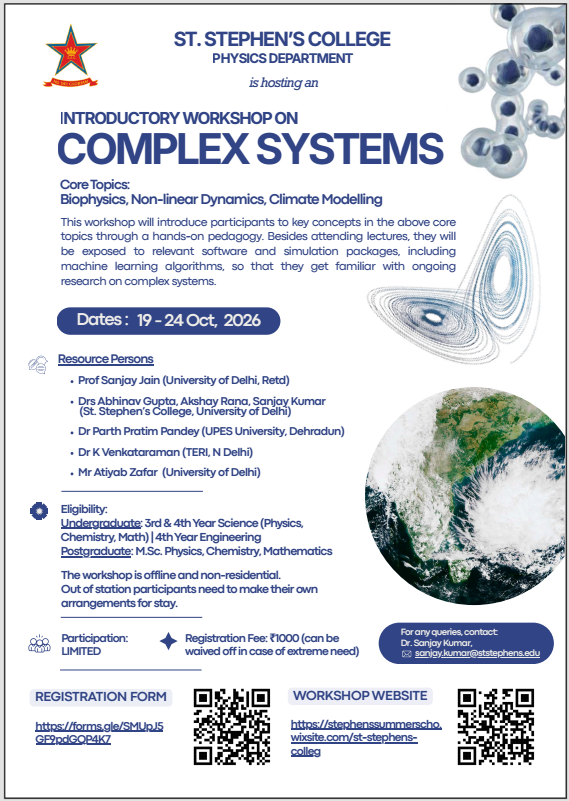   INTRODUCTORY WORKSHOP ON COMPLEX SYSTEMS